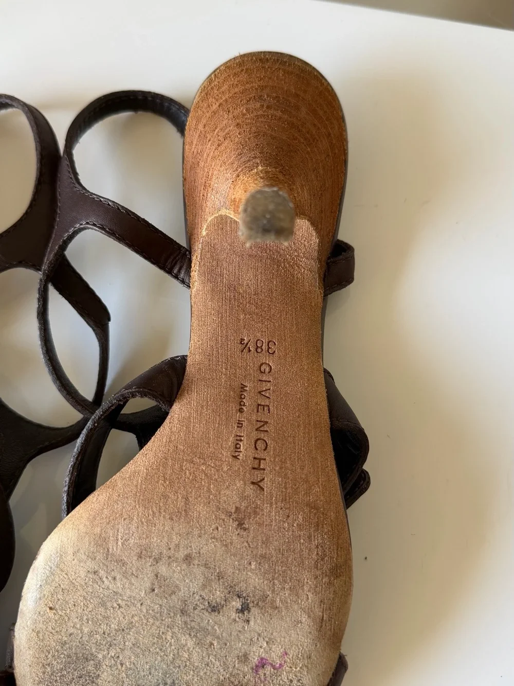 Vintage Givenchy Brown Leather Strappy Sandals Made in Italy EU 38.5